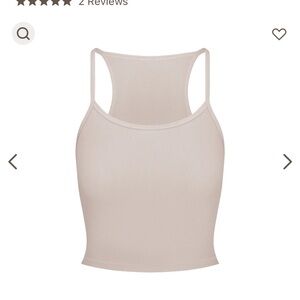 SKIMS COTTON RIB CROPPED CAMI | STONE